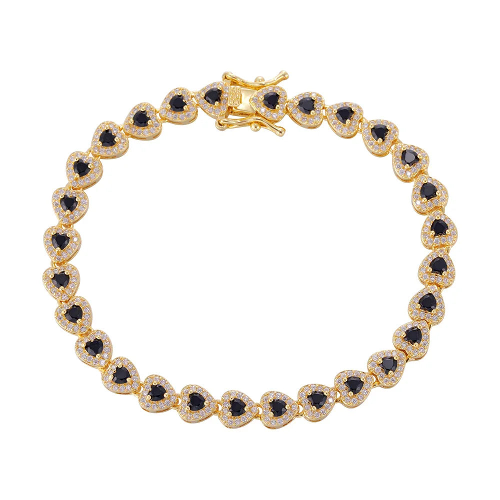Wholesale 18k zircon bracelet, hand-made micro-inlaid natural zircon, love zircon summer bracelet, buckle design for easy wearing, women's gift - Lyra