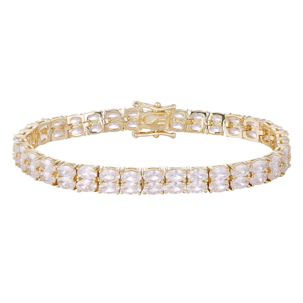 Wholesale copper plated 14k gold buckle bracelet, zircon bracelet, women's gift - Lyra