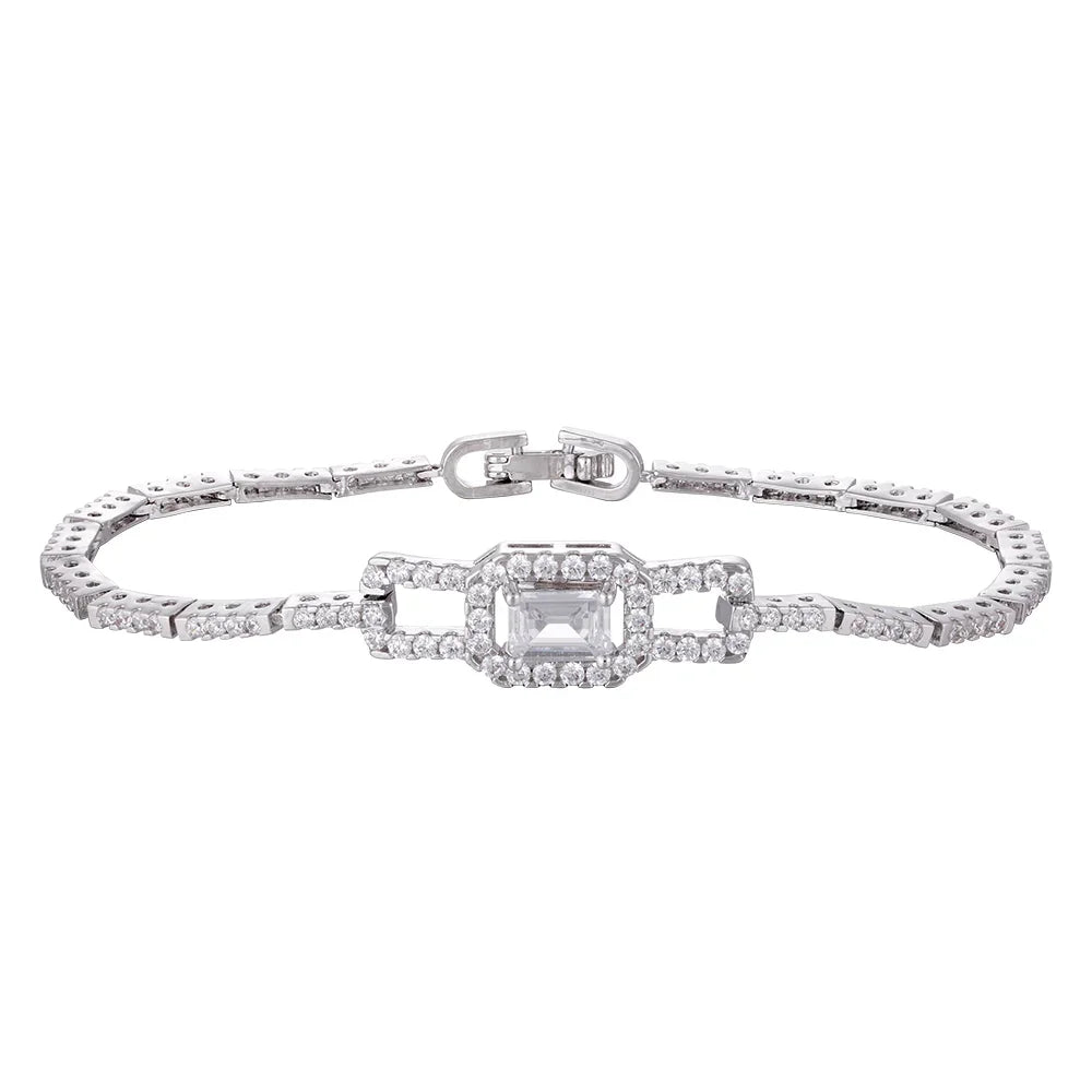 Wholesale 18k zircon bracelet, hand-made micro-inlay, buckle design, red zircon embellishment, big brand replacement, not easy to fade - Lyra
