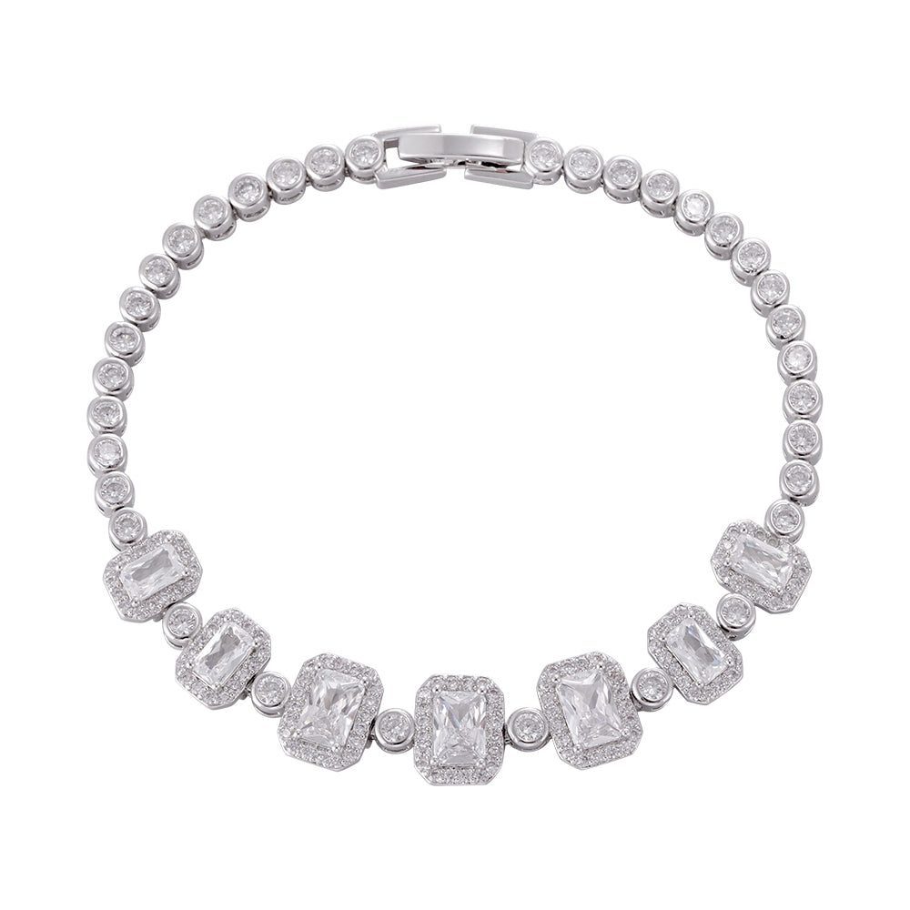 Wholesale 18k zircon bracelet, handmade micro-inlay, buckle design, red zircon splicing big brand replacement, not easy to fade, women's gift - Lyra