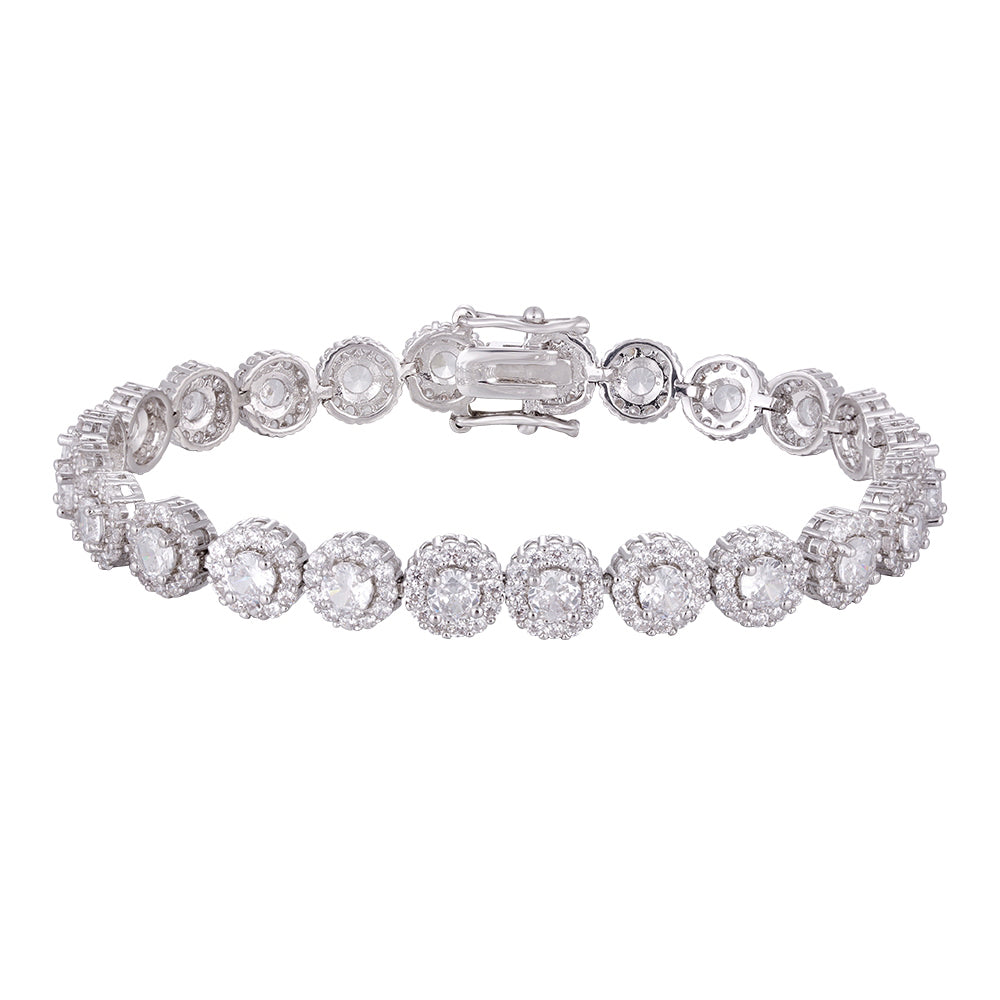 Wholesale bracelet 18k gold micro inlaid natural zircon, sun ray design, blue zircon embellishment, holiday gift - Lyra