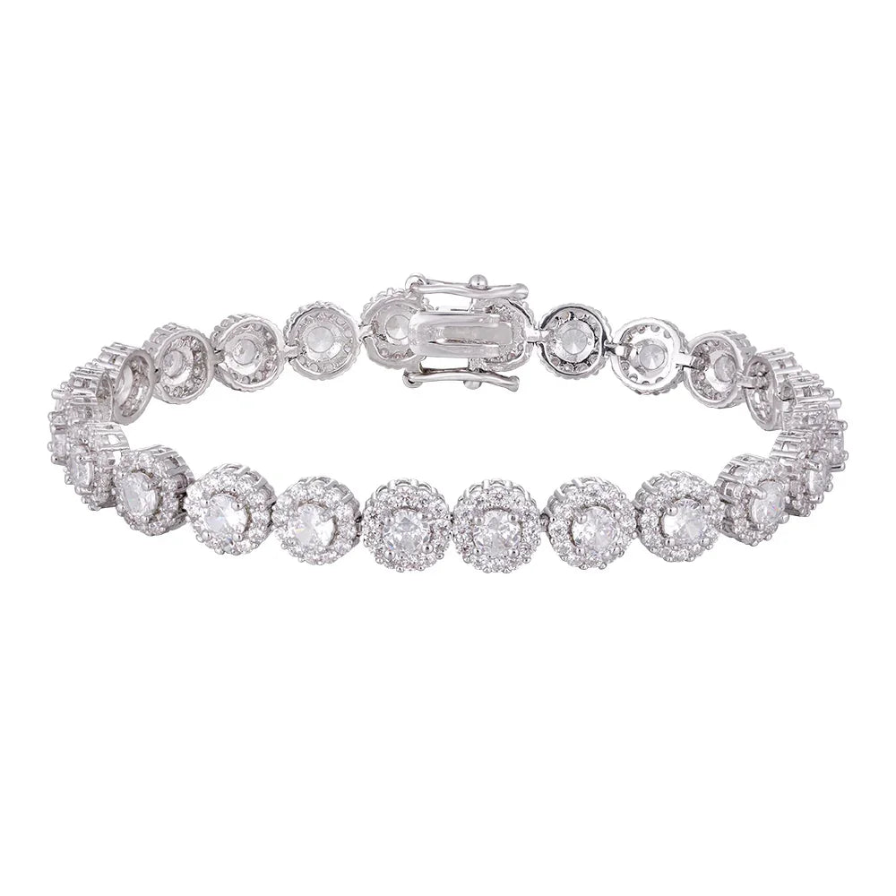 Wholesale bracelet 18k gold micro inlaid natural zircon, sun ray design, blue zircon embellishment, holiday gift - Lyra