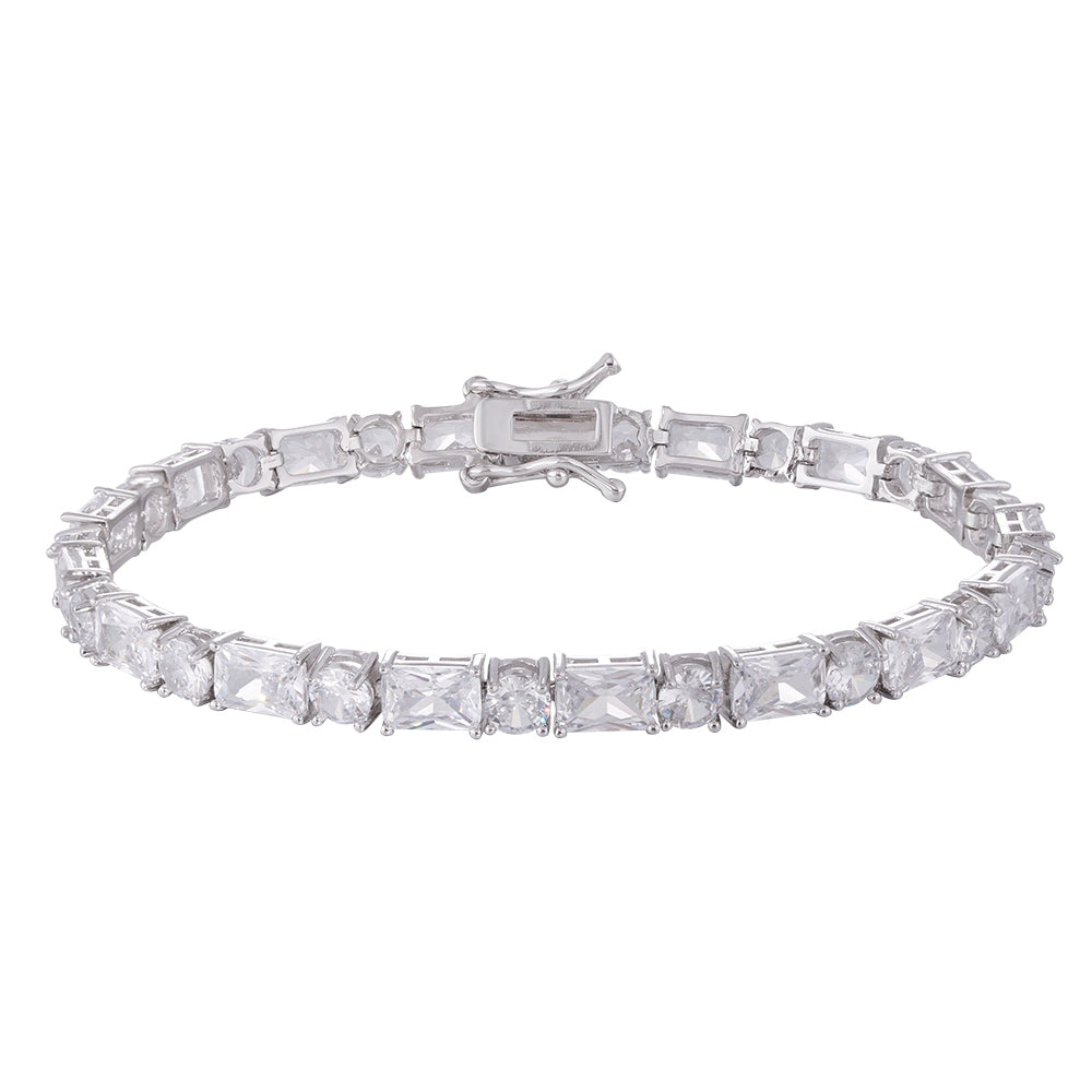 Wholesale bracelet 18k gold micro inlaid natural zircon, square blue zircon matching, holiday gift - Lyra