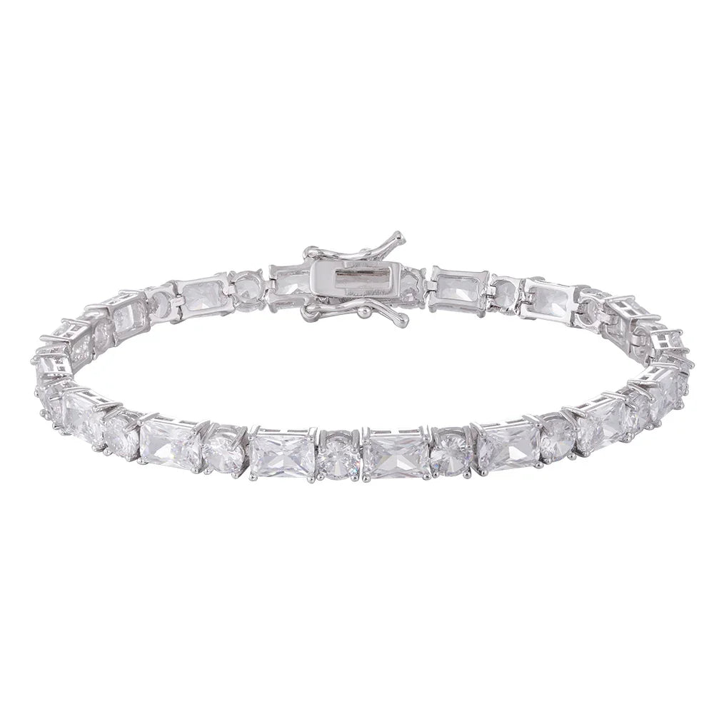 Wholesale bracelet 18k gold micro inlaid natural zircon, square blue zircon matching, holiday gift - Lyra