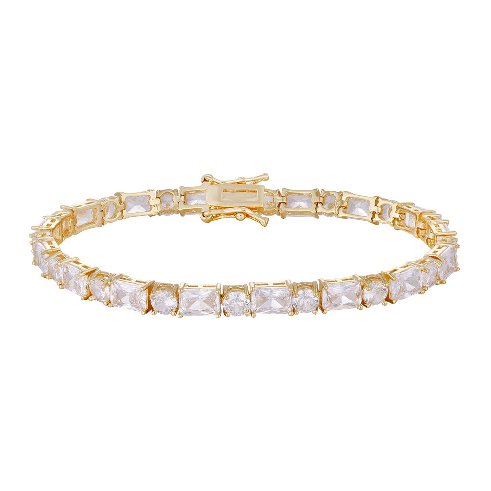 Wholesale bracelet 18k gold micro inlaid natural zircon, square blue zircon matching, holiday gift - Lyra