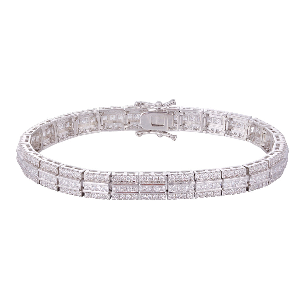 Wholesale bracelet 18k gold micro-inlaid natural zircon, irregular color zircon matching, non-allergenic and waterproof, holiday gift - Lyra