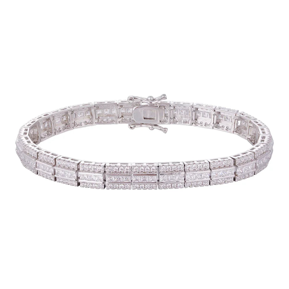 Wholesale bracelet 18k gold micro-inlaid natural zircon, irregular color zircon matching, non-allergenic and waterproof, holiday gift - Lyra