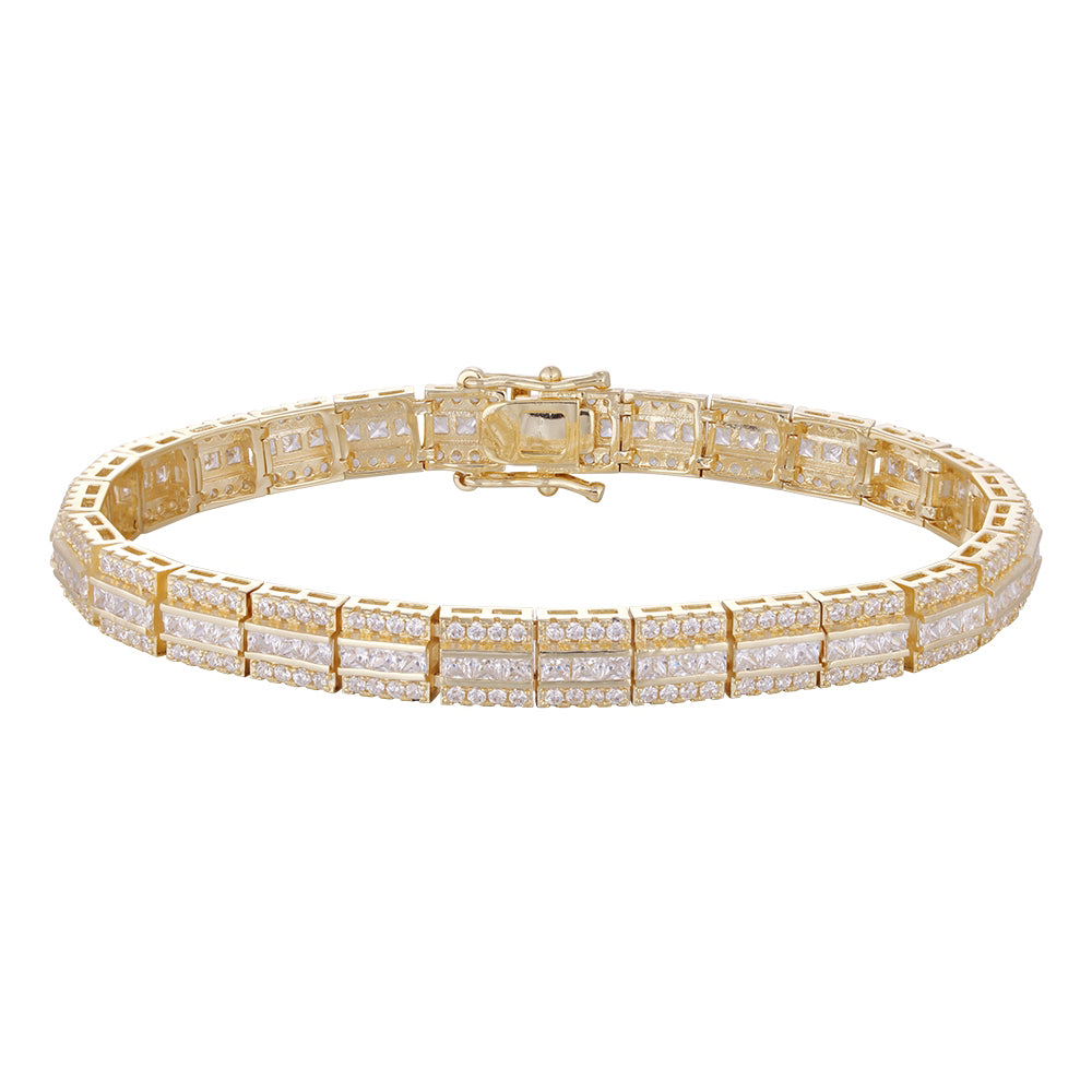 Wholesale bracelet 18k gold micro-inlaid natural zircon, irregular color zircon matching, non-allergenic and waterproof, holiday gift - Lyra