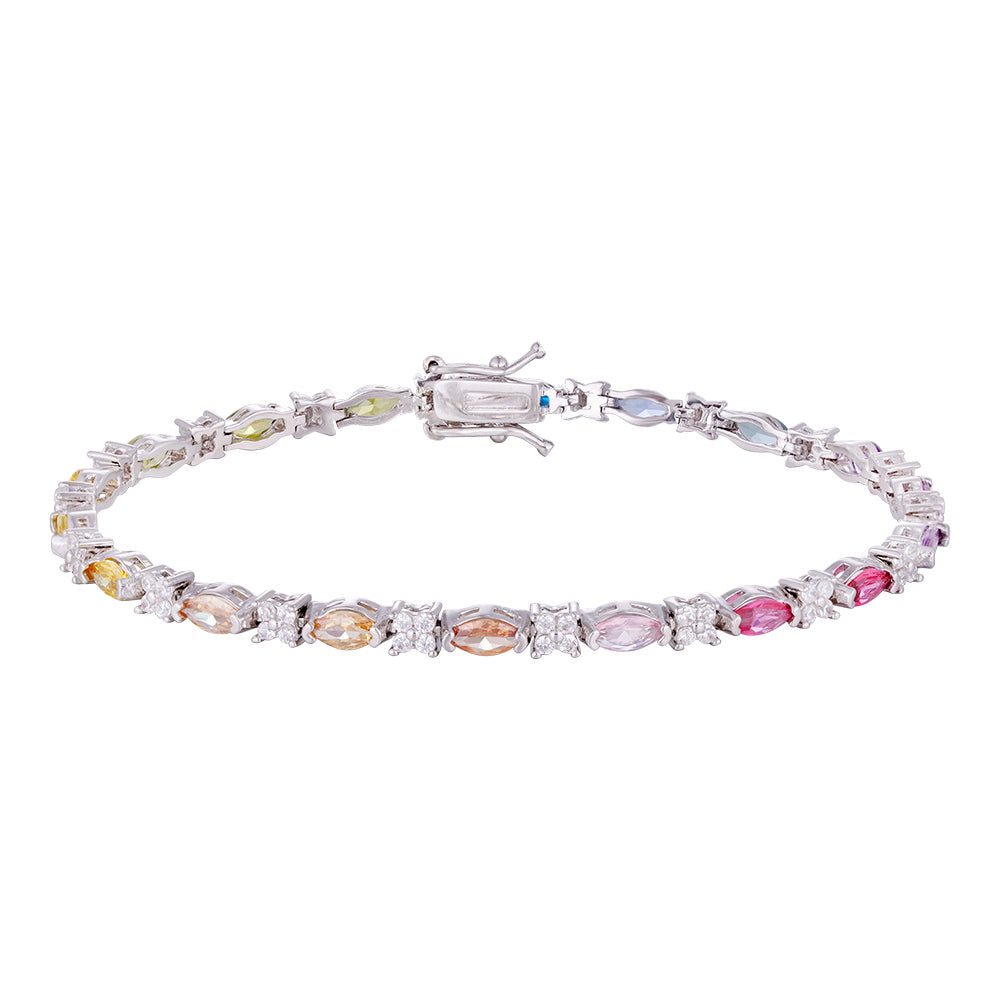 Wholesale low price zircon bracelet, colorful zircon matching, buckle convenient to wear waterproof and sweat-proof, women's gift - Lyra