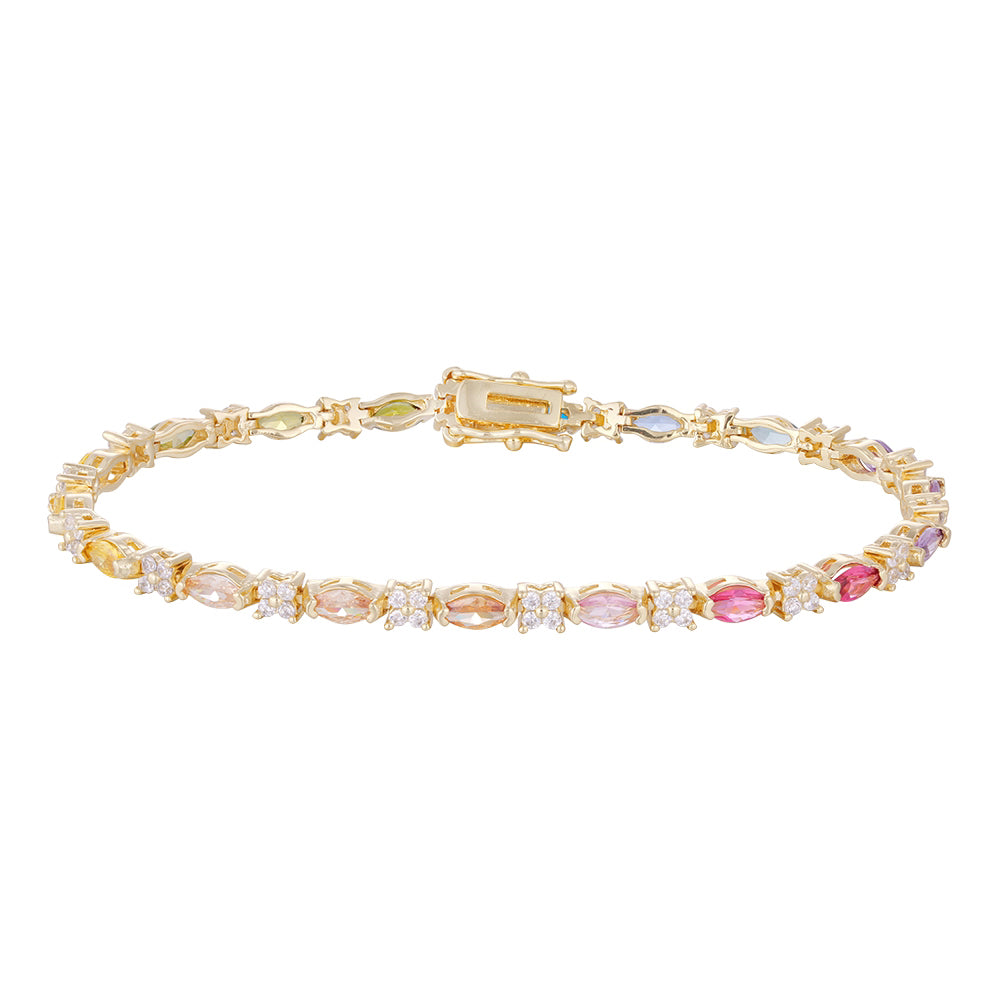 Wholesale low price zircon bracelet, colorful zircon matching, buckle convenient to wear waterproof and sweat-proof, women's gift - Lyra