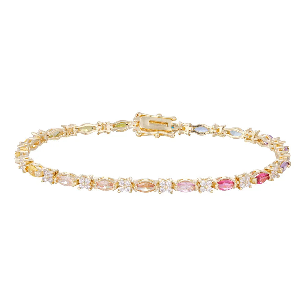 Wholesale low price zircon bracelet, colorful zircon matching, buckle convenient to wear waterproof and sweat-proof, women's gift - Lyra