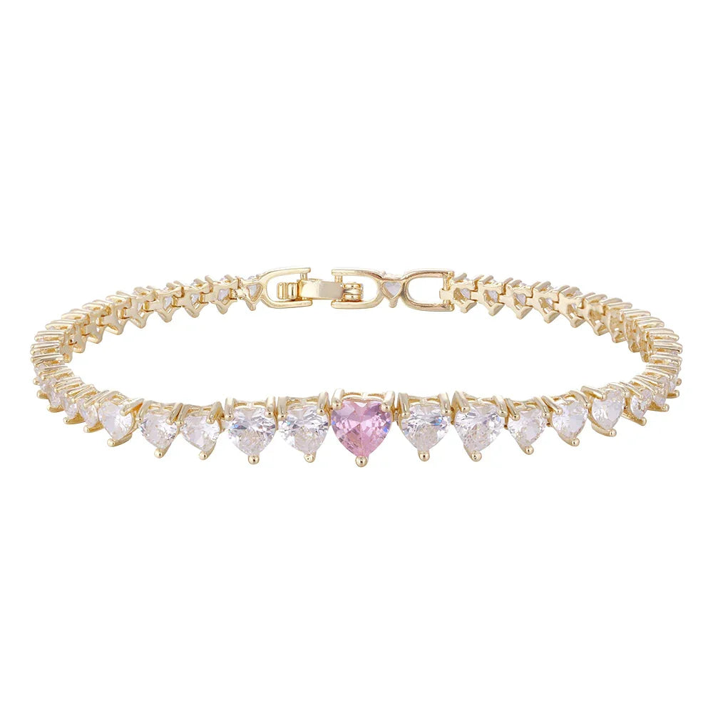Wholesale bracelet 18k gold micro inlaid natural zircon, rainbow color matching, holiday gift - Lyra