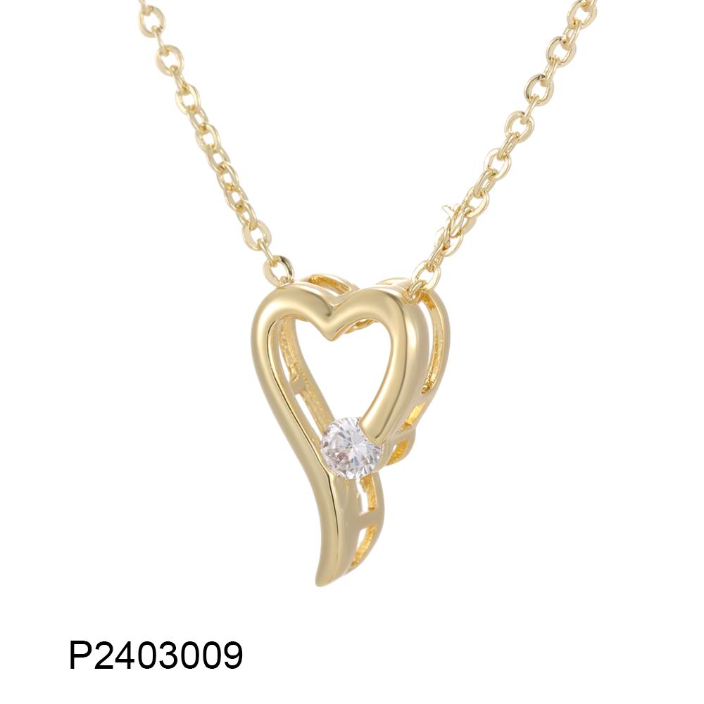 Wholesale copper-plated 14k/18k heart-shaped zircon necklace, waterproof and colorfast, unique design1