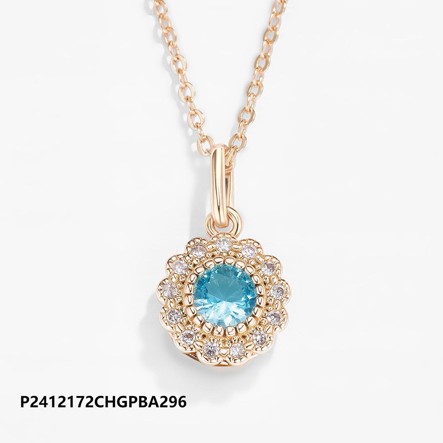 Environmentally friendly brass plated 14k/18k gold large zircon necklace, waterproof and non-fading, original