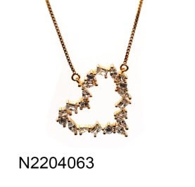 Copper plated 14k gold inlaid zircon heart necklace wholesale, environmentally friendly material, not easy to allergic - Lyra