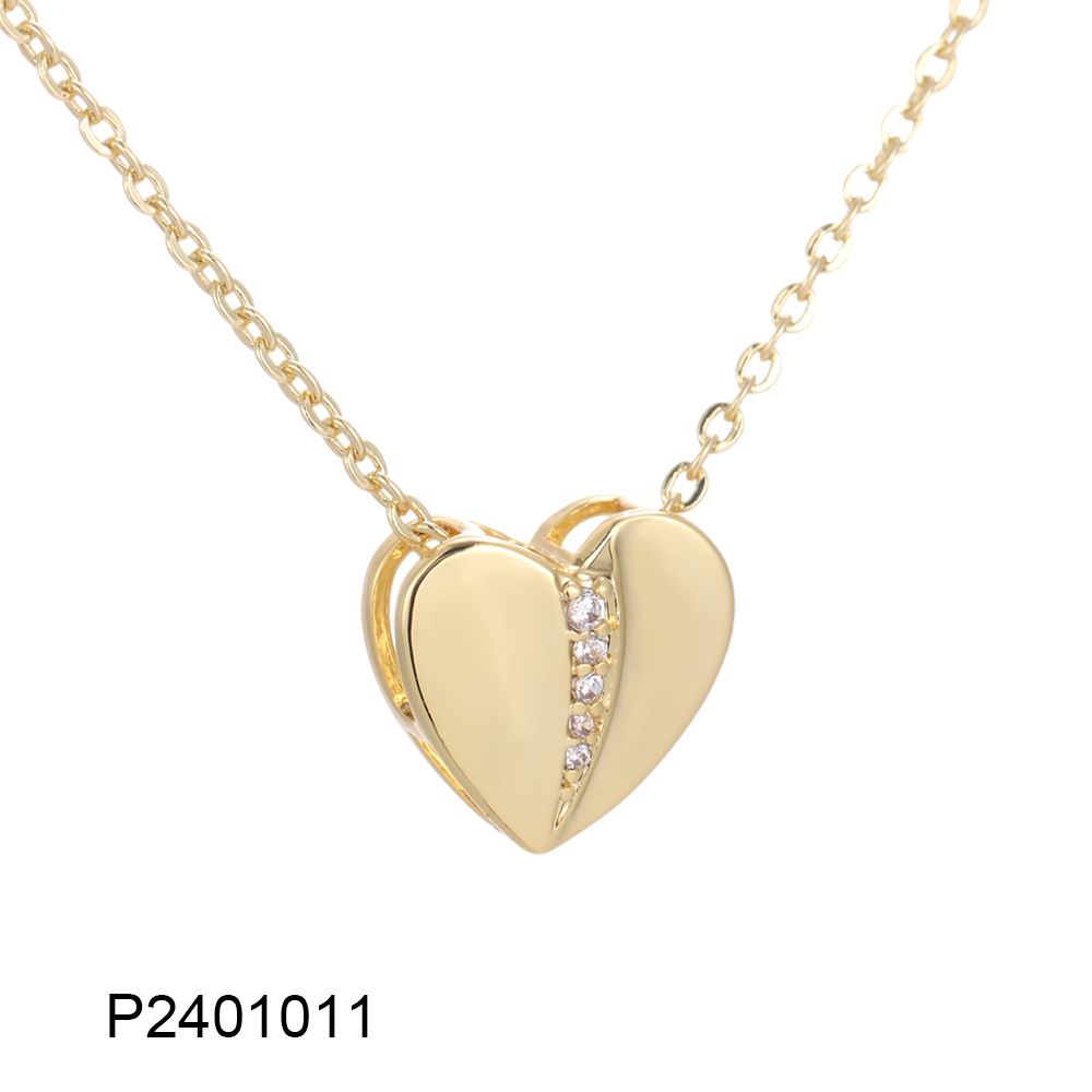 Copper plated 14k gold inlaid zircon necklace wholesale, environmentally friendly material, not easy to allergic - Lyra