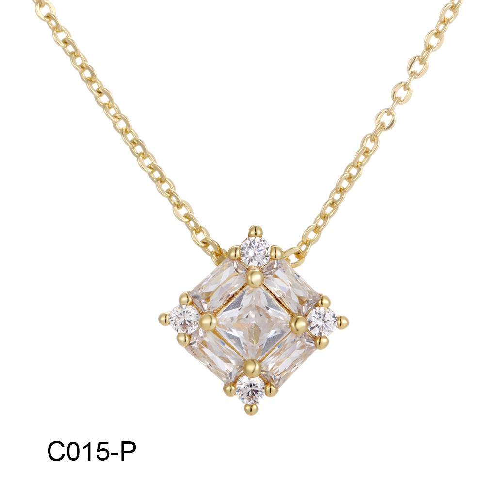 Copper plated 14k gold inlaid zircon necklace wholesale, environmentally friendly material, not easy to allergic, waterproof and not fade - Lyra