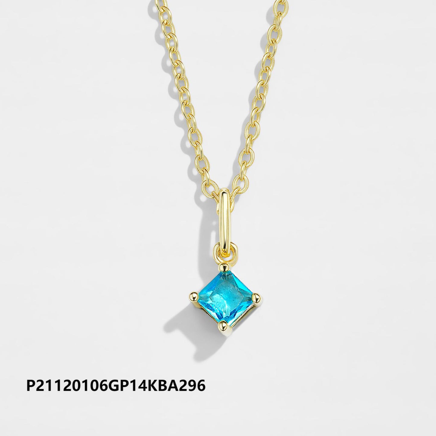 Environmentally friendly brass 14k/18k gold-plated zircon necklace, Heart of the Ocean, waterproof colorfast