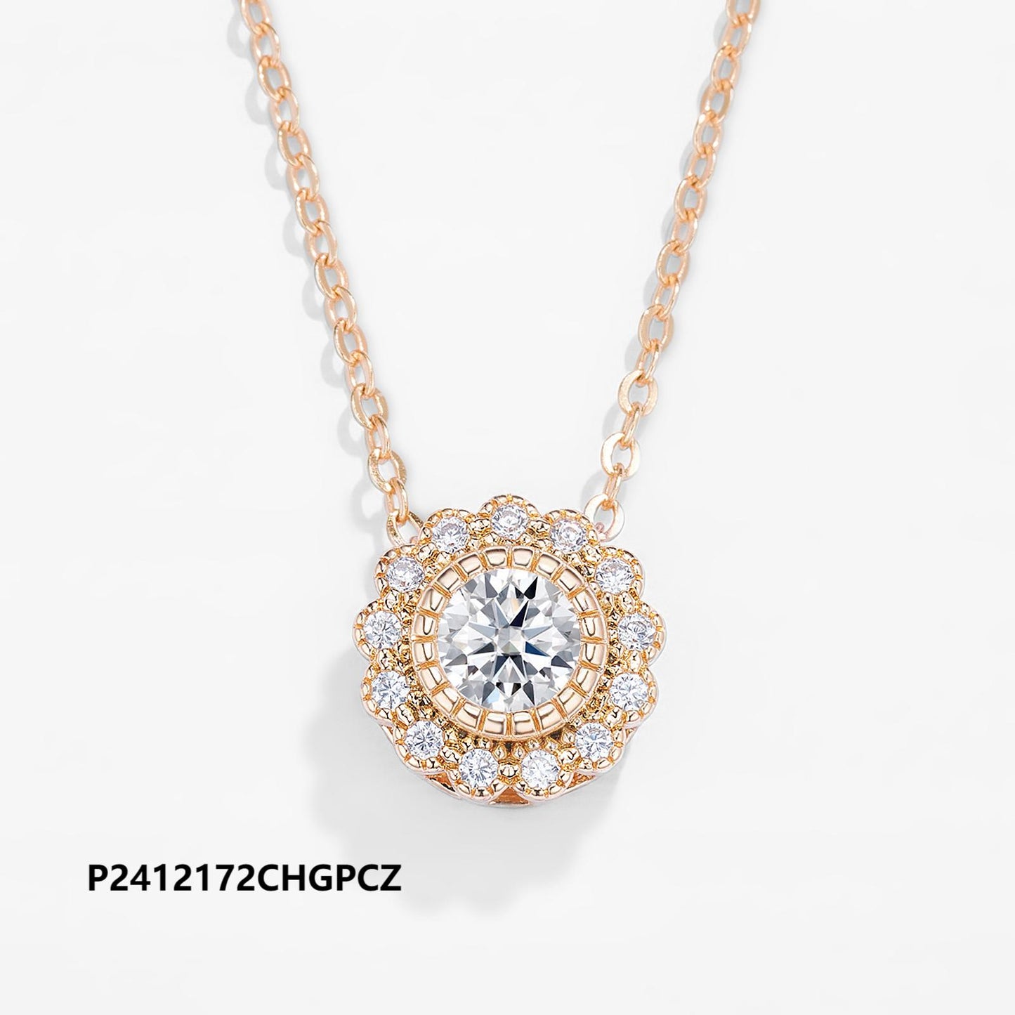 Environmentally friendly brass plated 14k/18k gold large zircon necklace, waterproof and non-fading, original