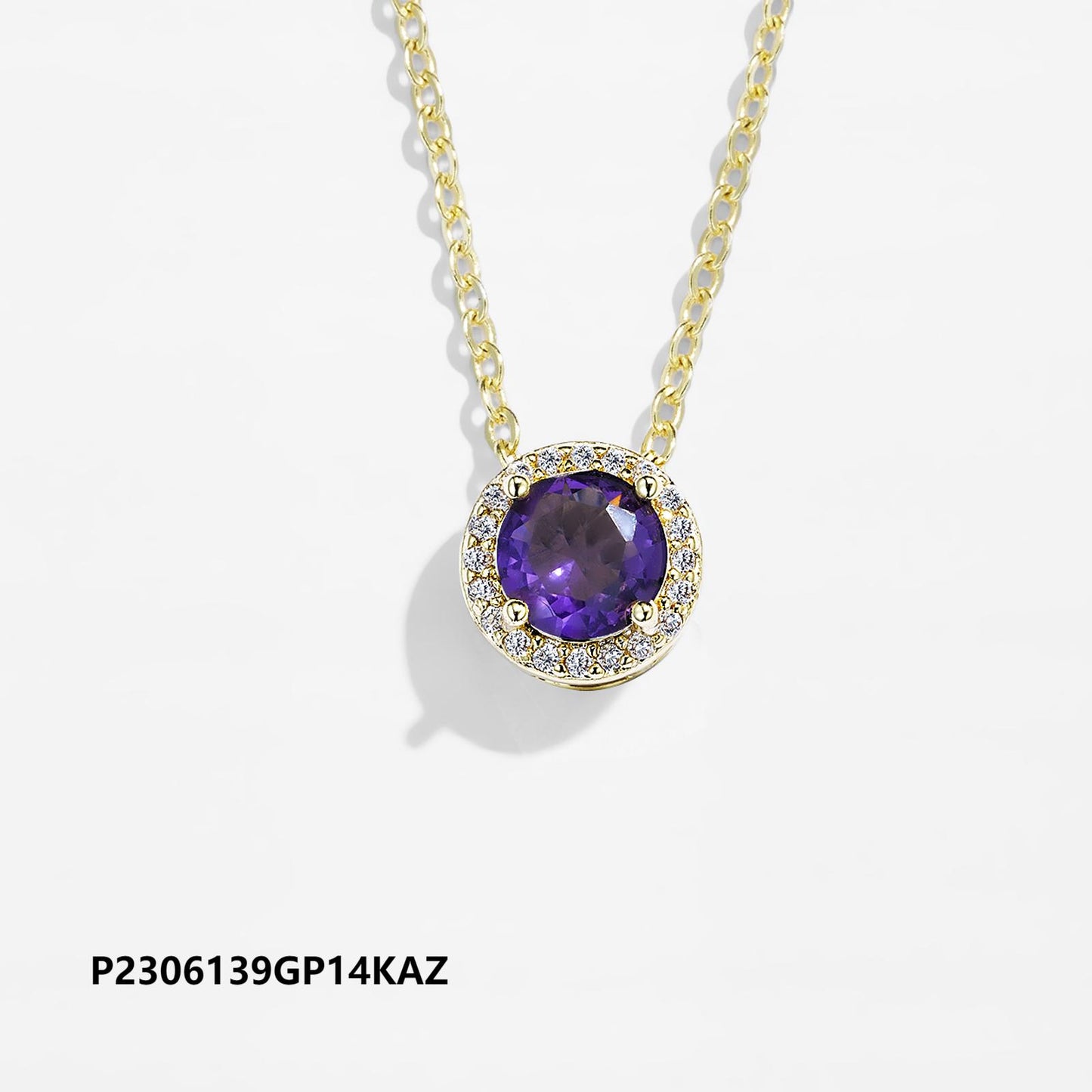 Wholesale copper-plated gold-plated zircon necklace, inlaid with 6A zircon,Green, blue, red
