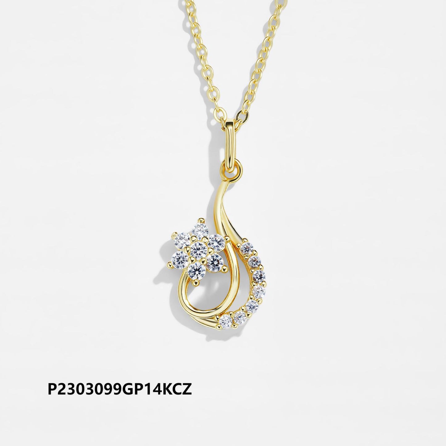 Wholesale copper-plated gold necklace inlaid with 6A zircon, three designs to choose