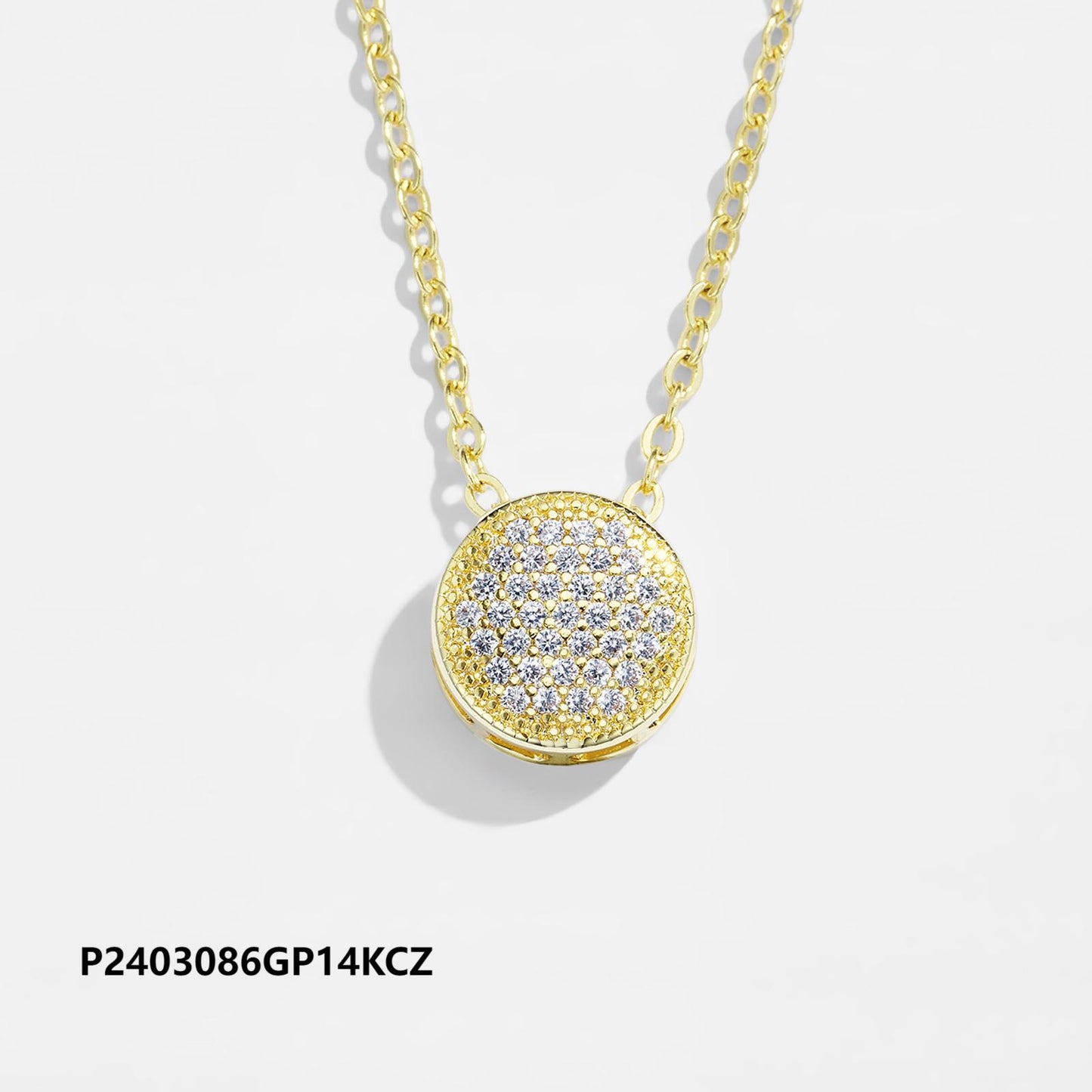 Copper plated 14k gold inlaid zircon necklace wholesale, environmentally friendly material, not easy to allergic - Lyra