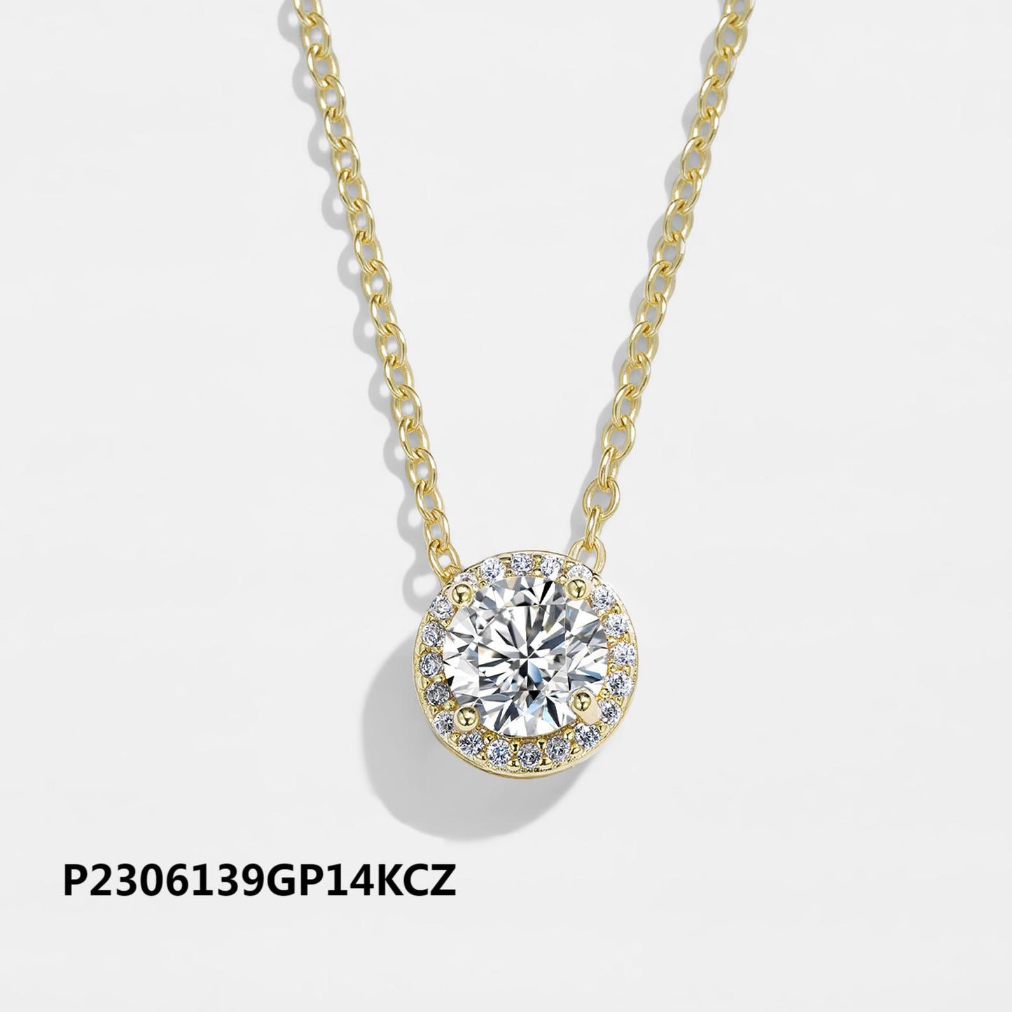 Copper plated 14k gold inlaid zircon necklace wholesale, environmentally friendly material, not easy to allergic, waterproof and not fade - Lyra