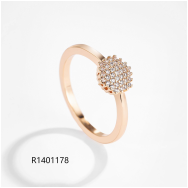 Copper-plated gold zircon ring, wholesale price is low.