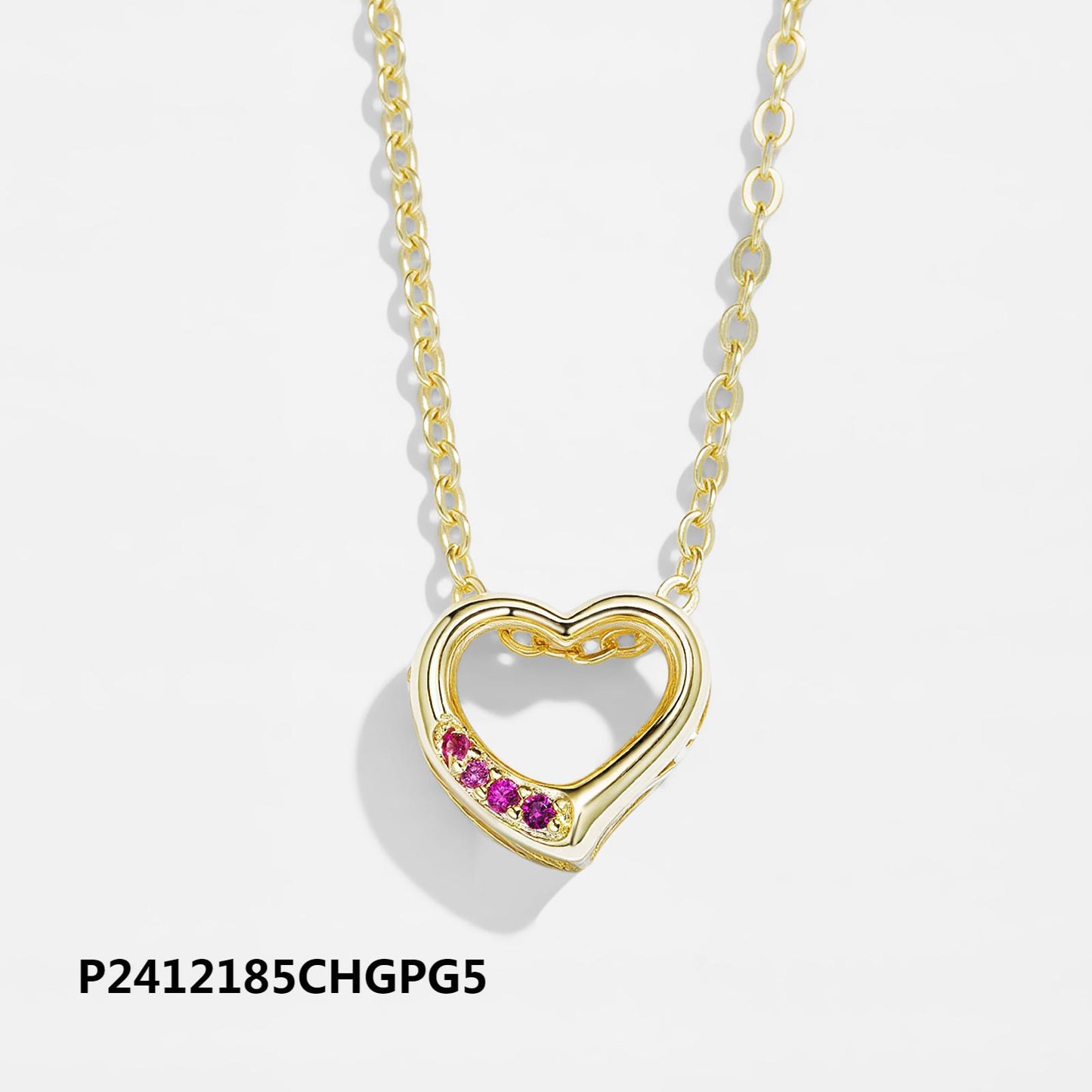 Environmentally friendly copper plated 14k gold heart zircon necklace wholesale, boutique versatile fashion necklace, original design - Lyra