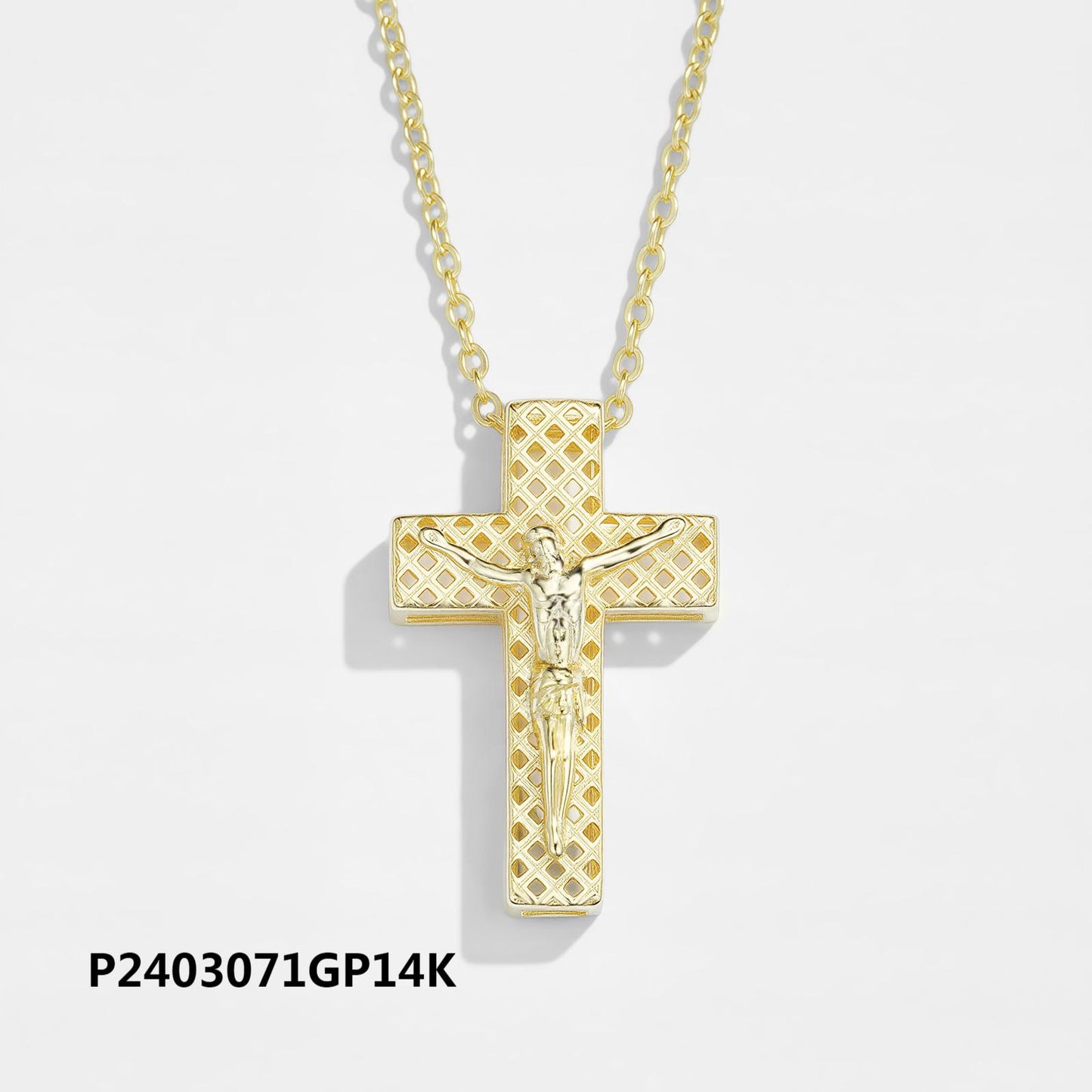Wholesale copper-plated zircon cross necklace, inlaid with 6A zircon, original design