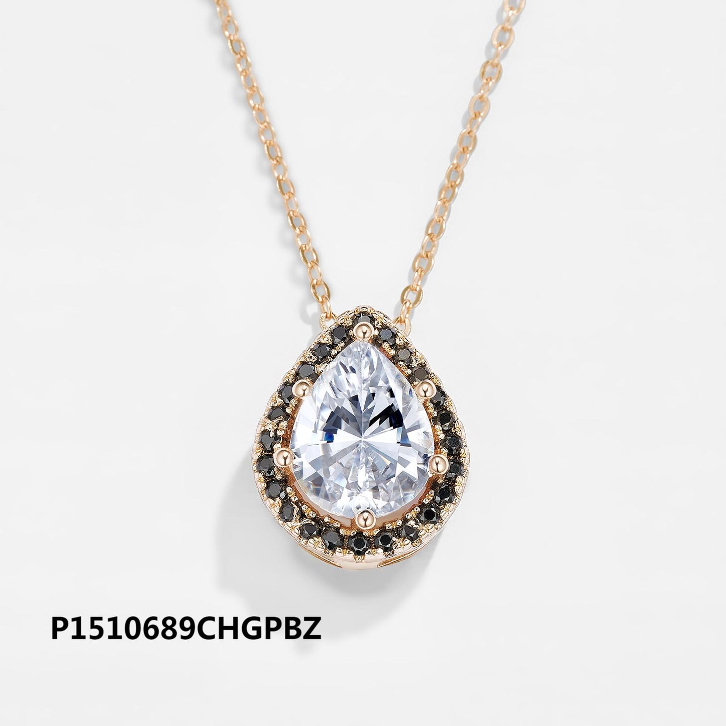 Wholesale copper plated 14k gold zircon teardrop necklace, environmentally friendly material, non-fading and waterproof
