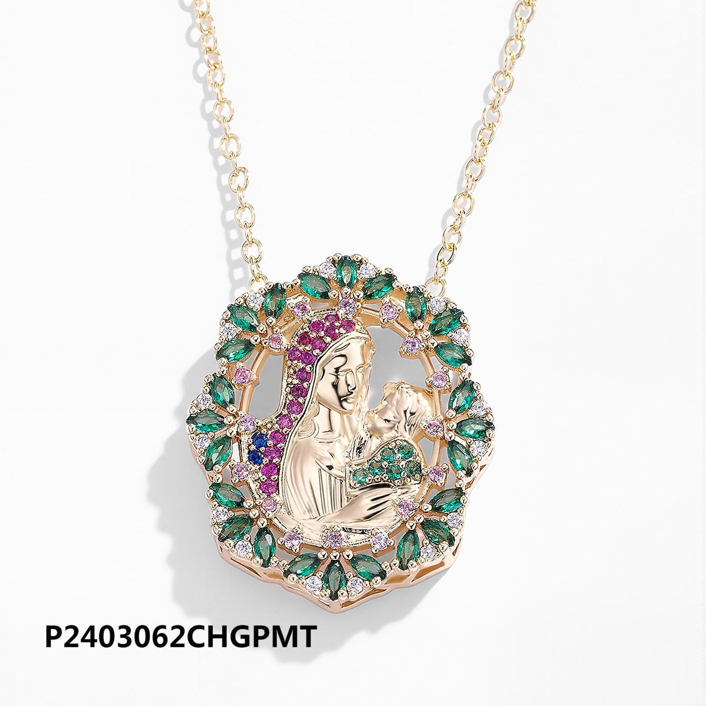Environmentally friendly copper-plated 14k gold hollow zircon necklace wholesale, boutique versatile fashion parent-child necklace, original design - Lyra