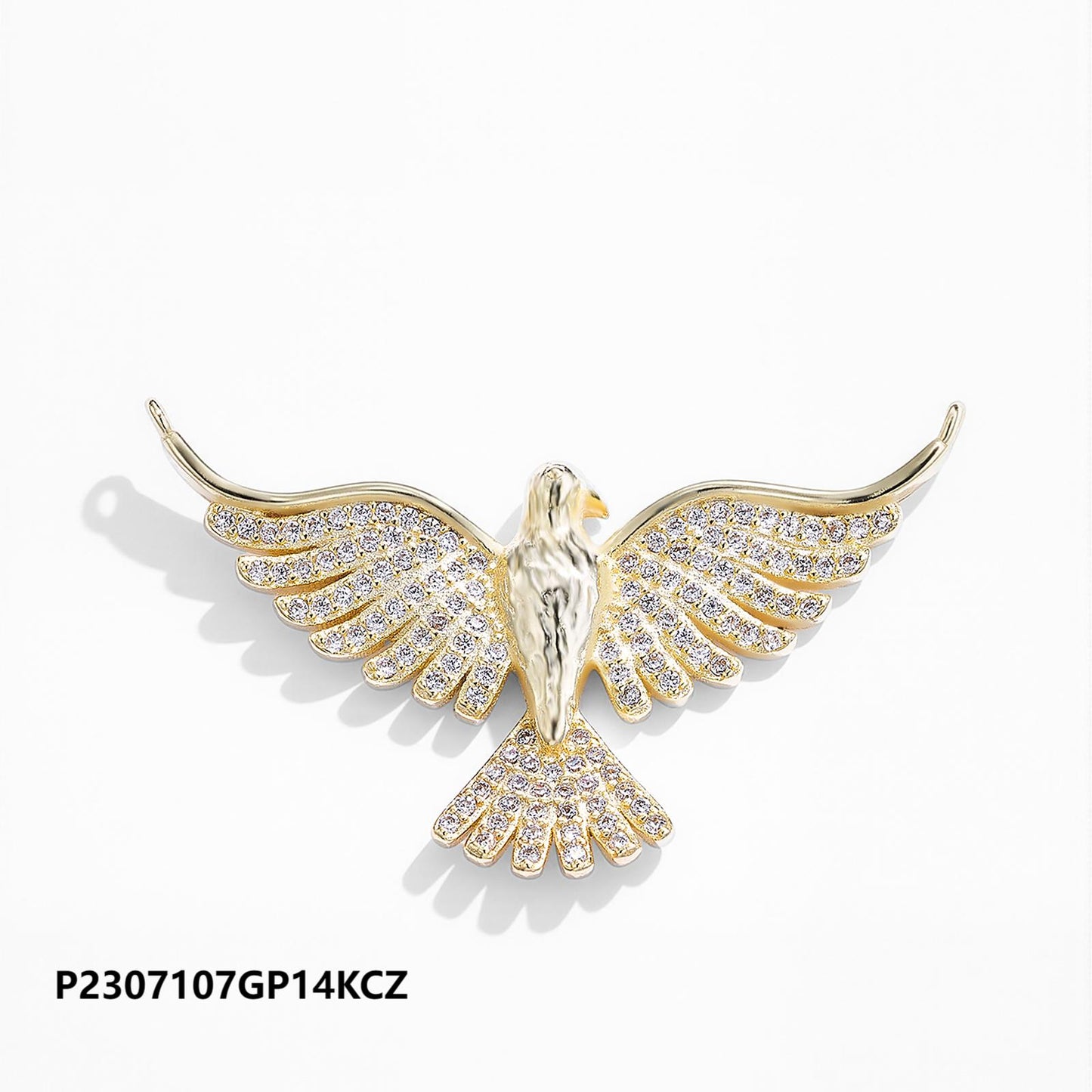 Copper plated 18k gold zircon necklace wholesale, original peace dove design, daily versatile