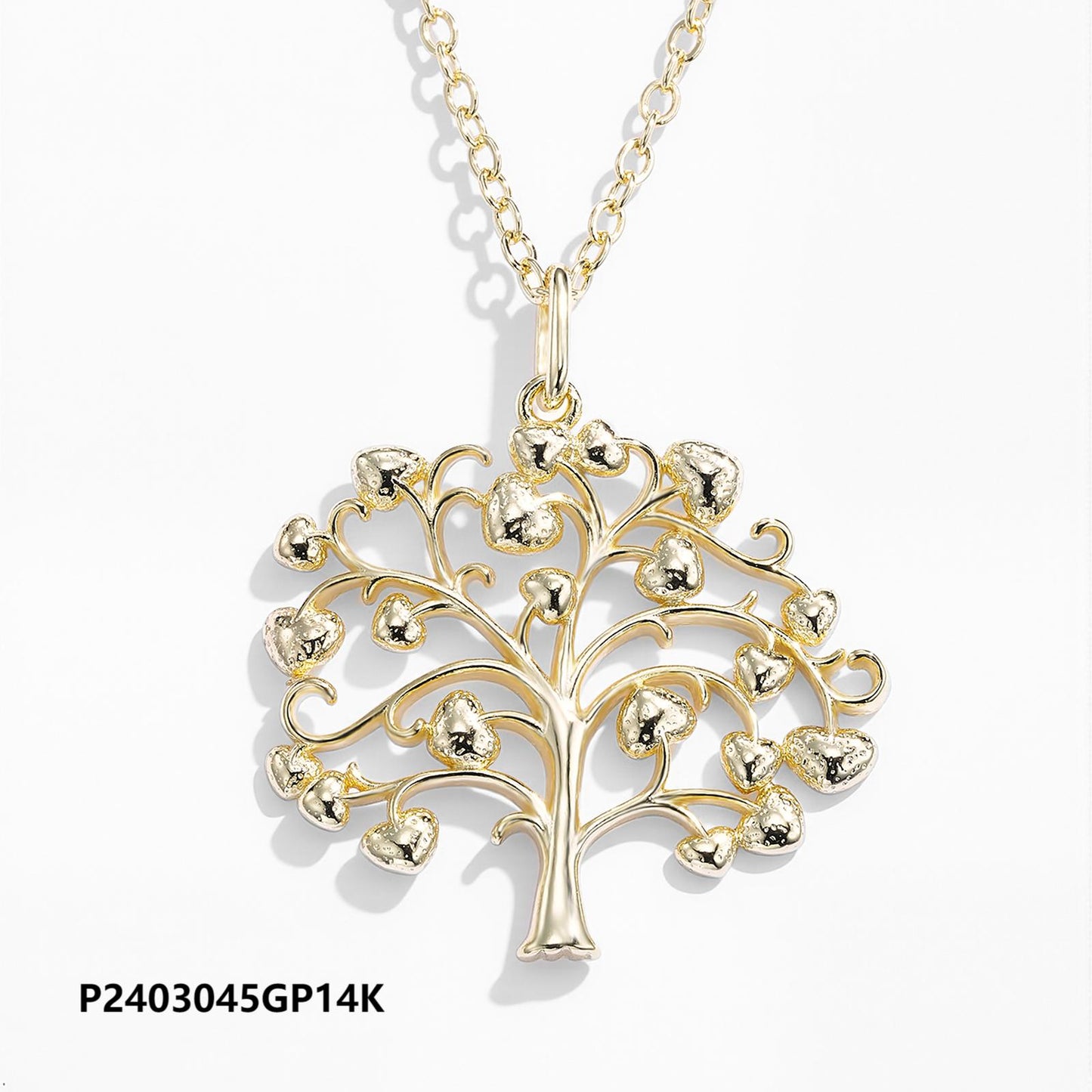 Environmentally friendly copper plated 14k gold "Tree of Freedom" zircon necklace wholesale, boutique versatile fashion necklace, non-fading and waterproof - Lyra