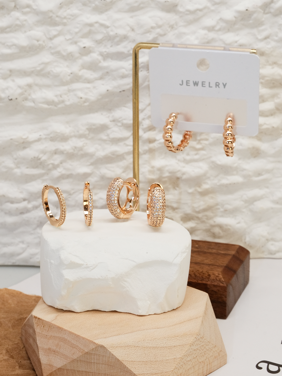 The fifth set of circular zircon earrings - Lyra