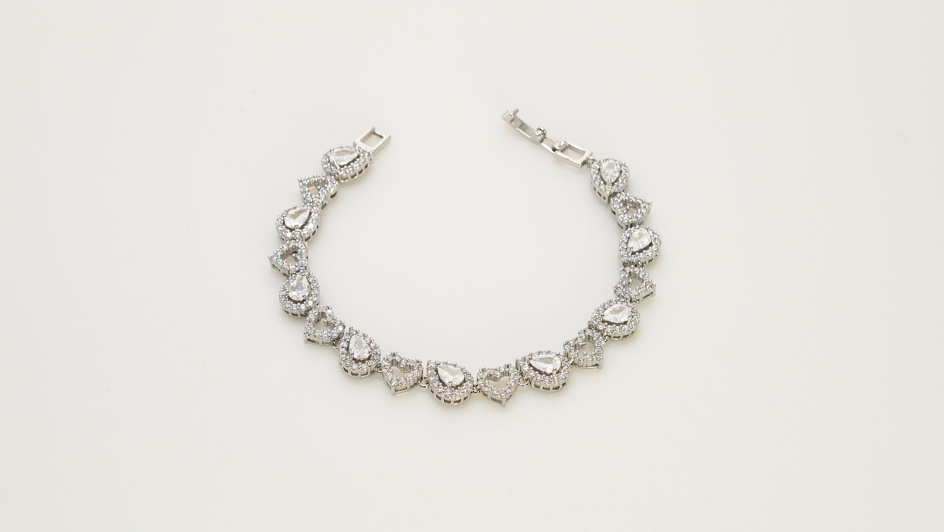 Copper plated 14k gold bracelet, white gold and silver, inlaid with zircon, unique design - Lyra