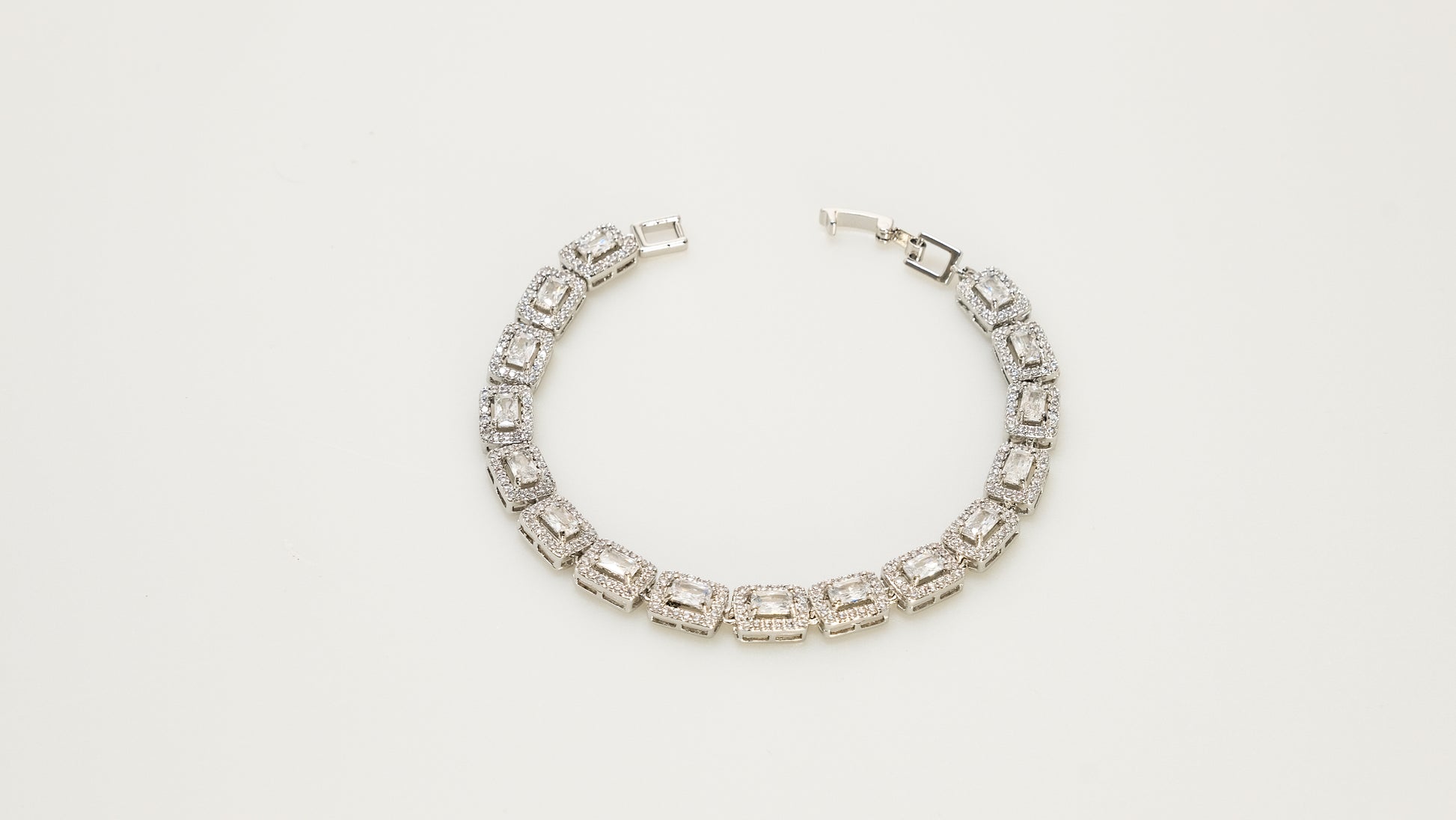 Copper plated 14k gold bracelet, white gold and silver, inlaid with zircon, unique design - Lyra