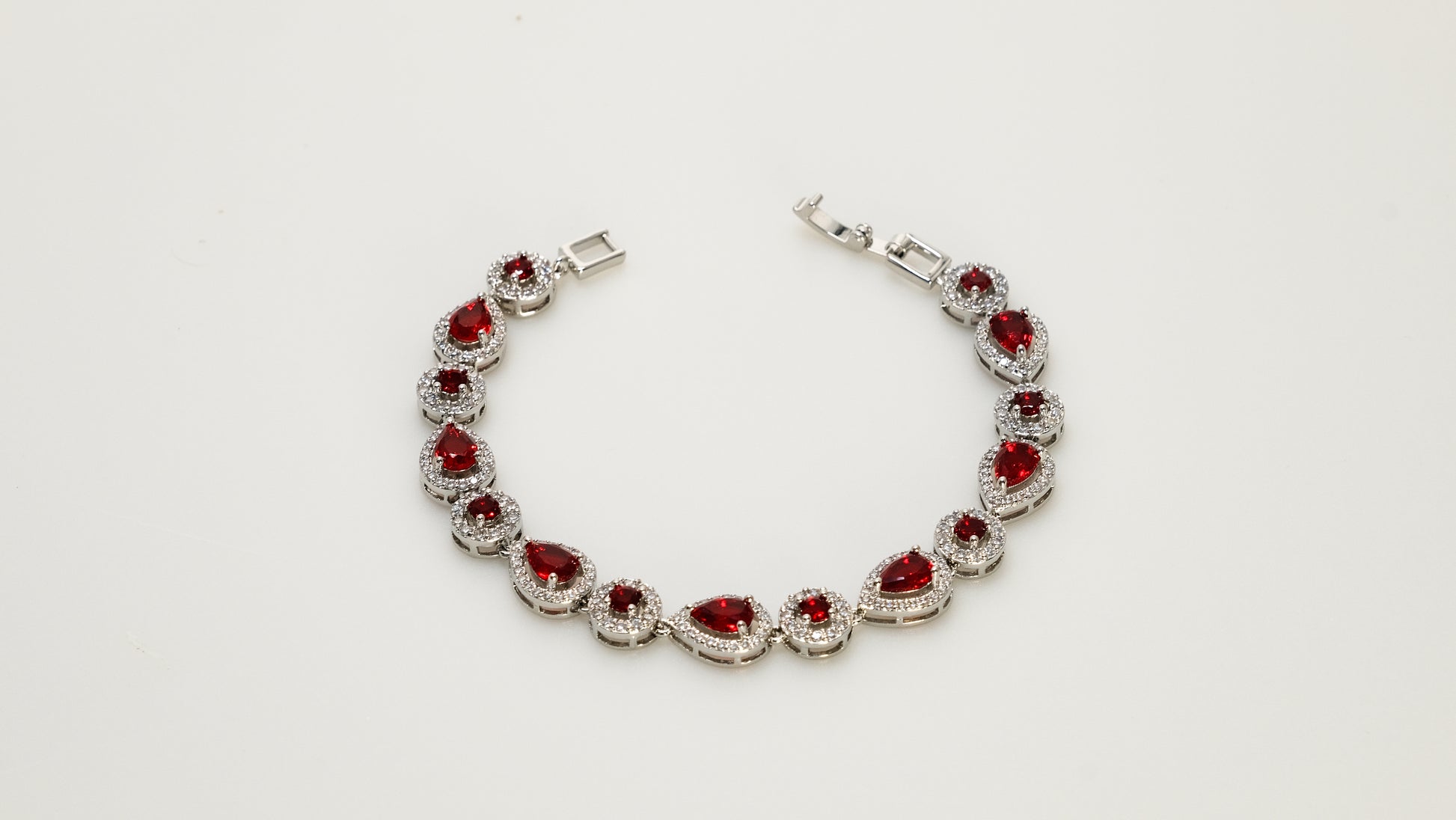 Copper plated 14k gold bracelet wholesale, platinum and silver, inlaid with colored zircon, clasp unique design - Lyra