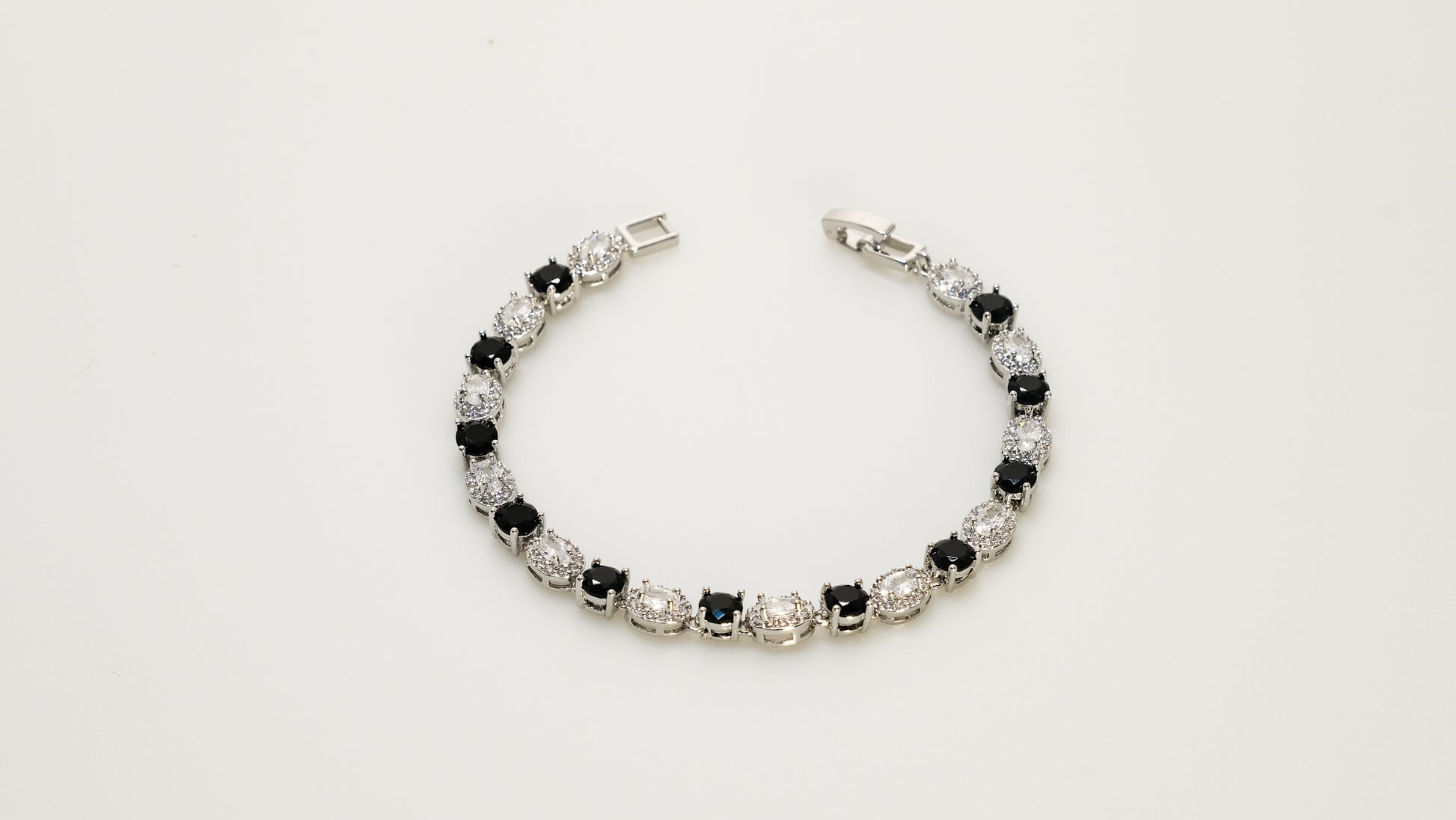 Copper plated 14k gold bracelet wholesale, platinum and silver, inlaid with colored zircon, clasp unique design - Lyra