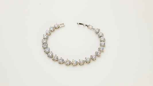 Copper plated 14k gold bracelet, unique design inlaid with zircon, silver with zircon gift essential for festivals - Lyra