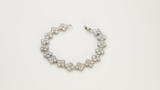 Copper plated 14k gold bracelet wholesale, unique design inlaid with irregular zircon, silver with zircon gift festival essential - Lyra