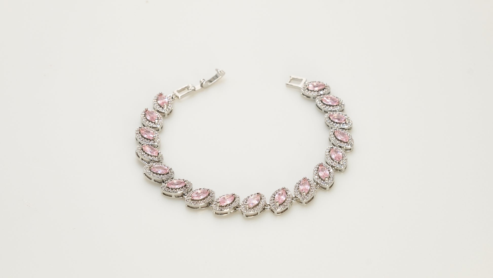 Copper plated 14k gold bracelet wholesale gold, unique design inlaid with irregular zircon pink zircon, a must-have for fashionable gifts - Lyra