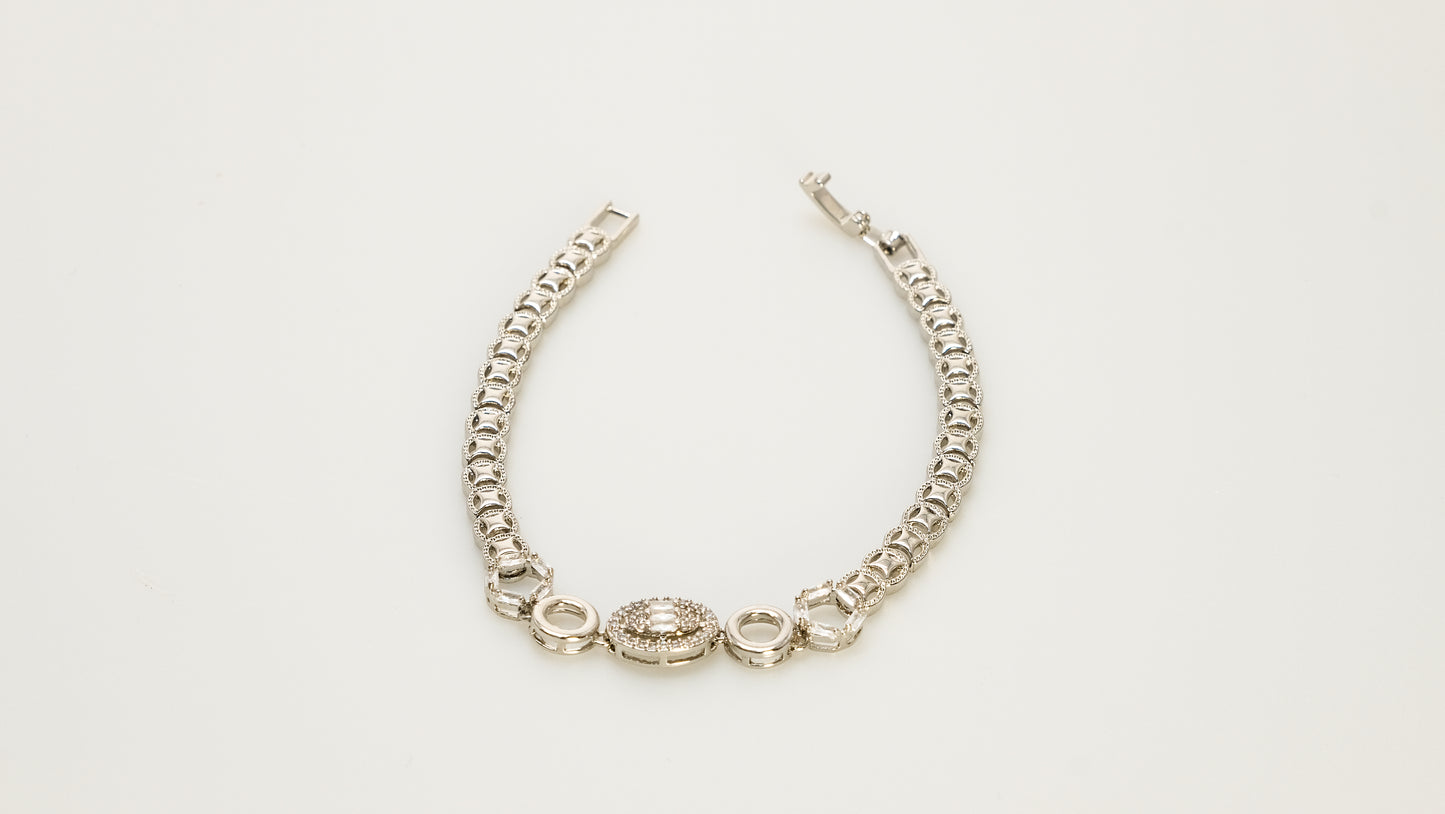 bracelet wholesale copper plated 14k gold,silver unique design inlaid with irregular geometric zircon, fashionable gifts - Lyra
