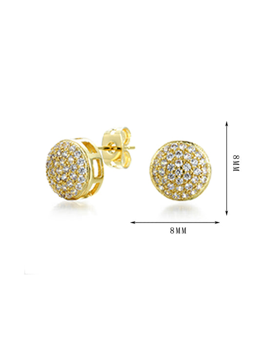 Square and round styles, shining zircon earrings, versatile and casual - Lyra