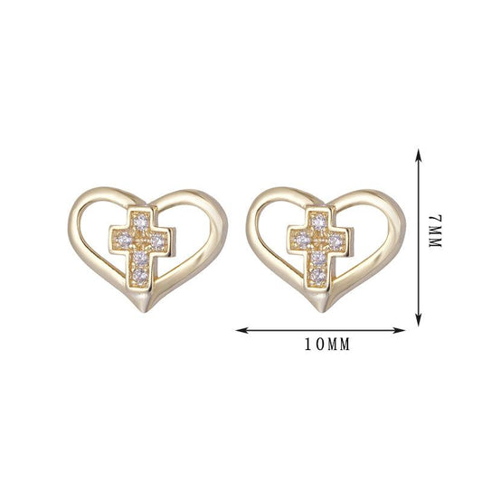 Heart-shaped Zirconia earrings - Lyra