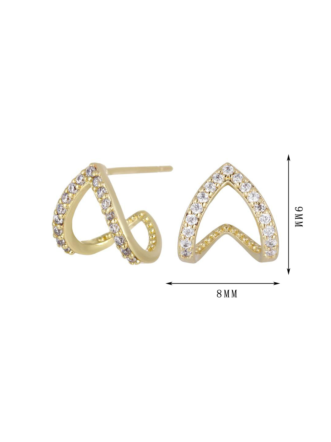 X-shaped earrings, three large diamonds linking the earrings, large earrings have a sense of presence - Lyra