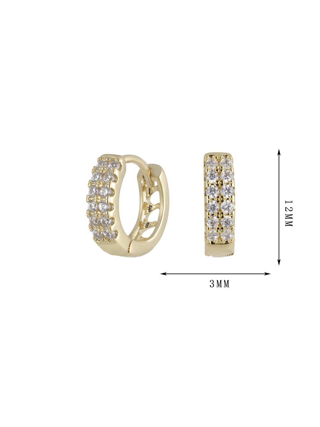 Double row of earrings with zircon hollow pattern, set 14 - Lyra