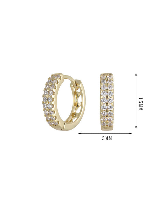 Double row of earrings with zircon hollow pattern, set 14 - Lyra