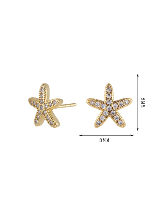 Starfish, five-pointed star style earrings, exquisite niche style - Lyra