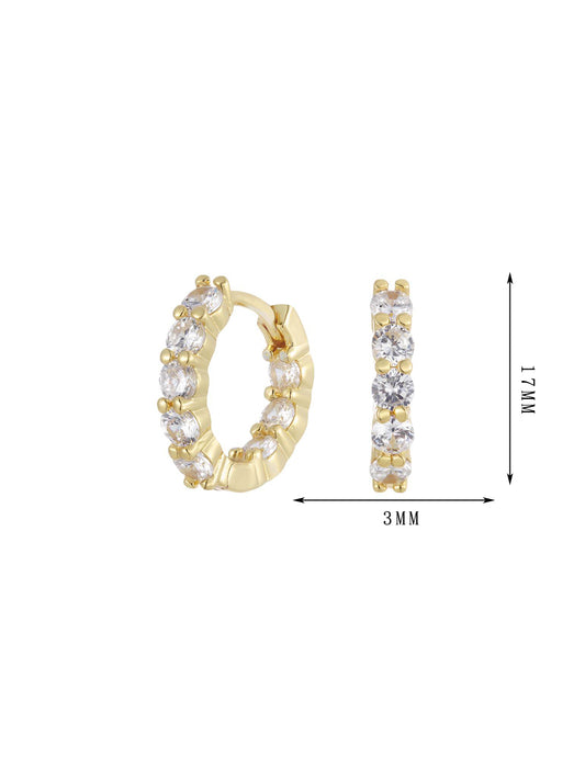 Earring jewelry zircon inlaid ring set 9 - Lyra
